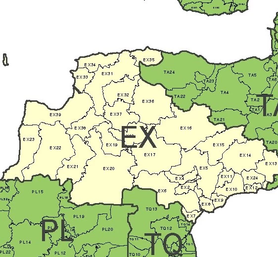 Exeter Drains Service Areas Map